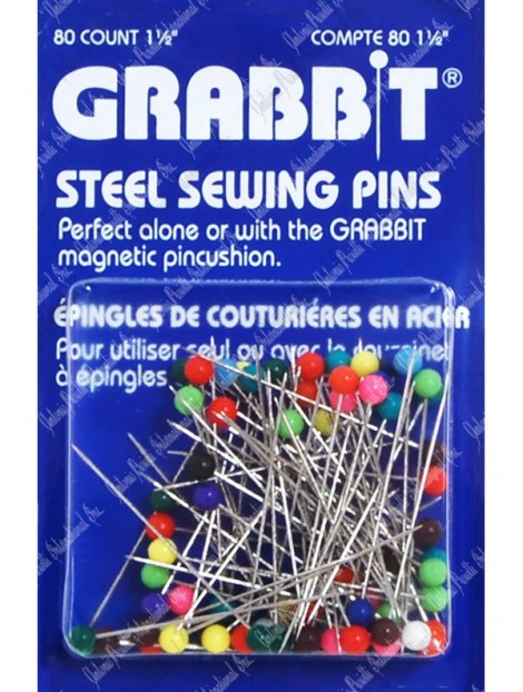 Grabbit Steel Sewing Pins - 80/Box