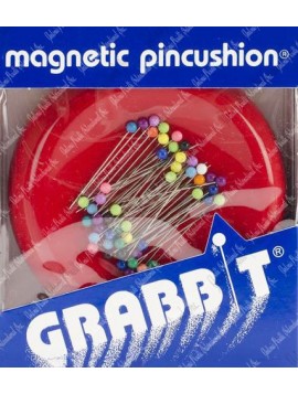 Grabbit Magnetic Pin Cushion with 50 Plastic Pins