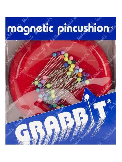 Grabbit Magnetic Pin Cushion with 50 Plastic Pins