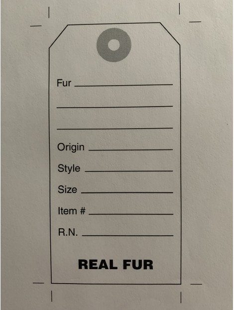White Fur Hang Tags / 1000 / box