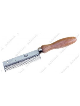 Metal fur comb with wood handle